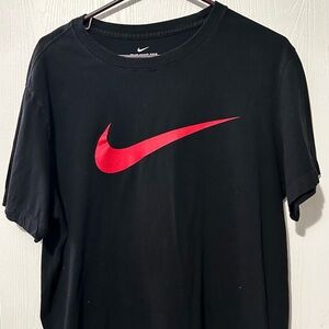 Nike T Shirt Black With Red Logo